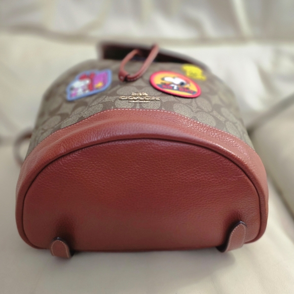 Coach Peanuts Dempsey Drawstring Backpack Bag (Redwood) - Picture 15 of 16